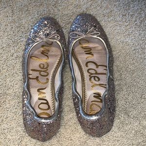 Felicia champagne glitter flats